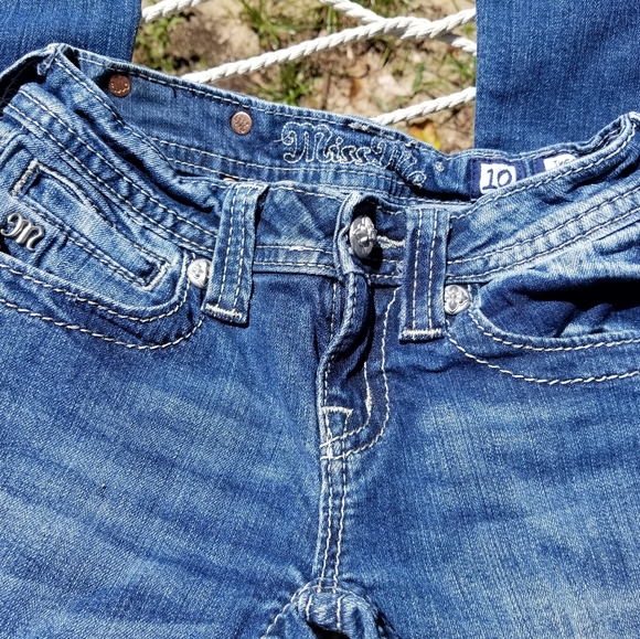 Miss Me Girls' Medium Wash Silver Stitch Boot Cut - Picture 6 of 7